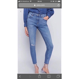 Quần bò jeans skinny rách gối 1975