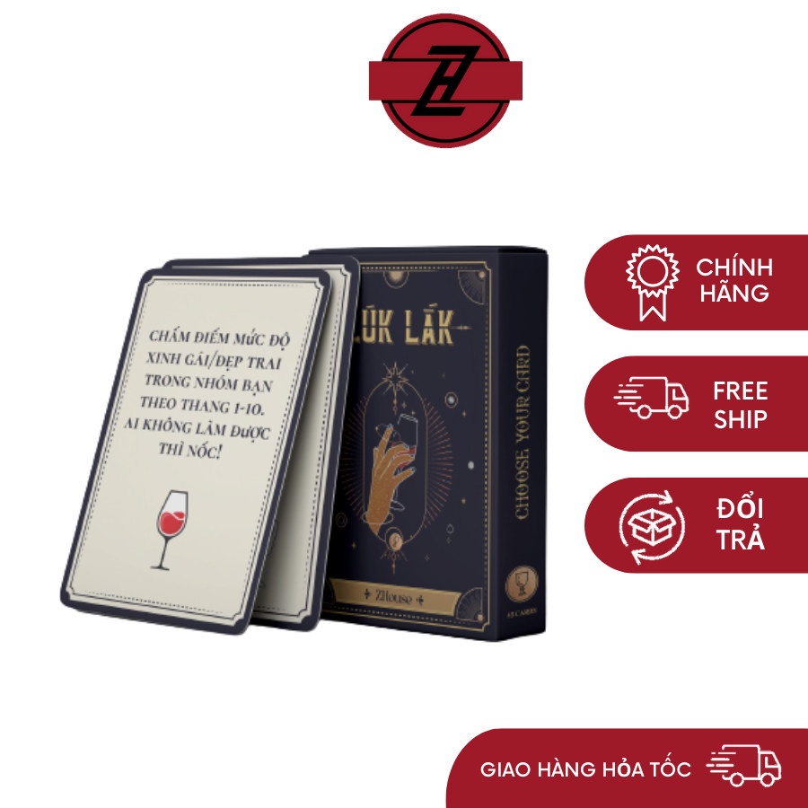 Bộ bài drinking Truth or Dare board game Lúk Lắk Luk Lak màu xanh than cho cặp đôi bạn bè gắn kết tình cảm ZHouse