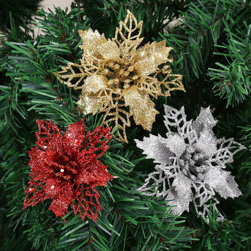 Set 5 hoa giả nhiều màu thời trang 12 cm dùng trang trí cây cho buổi tiệc