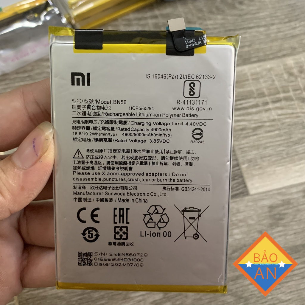 pin redmi 9A / 9C PIN ZIN ĐẸP MÃ BN56