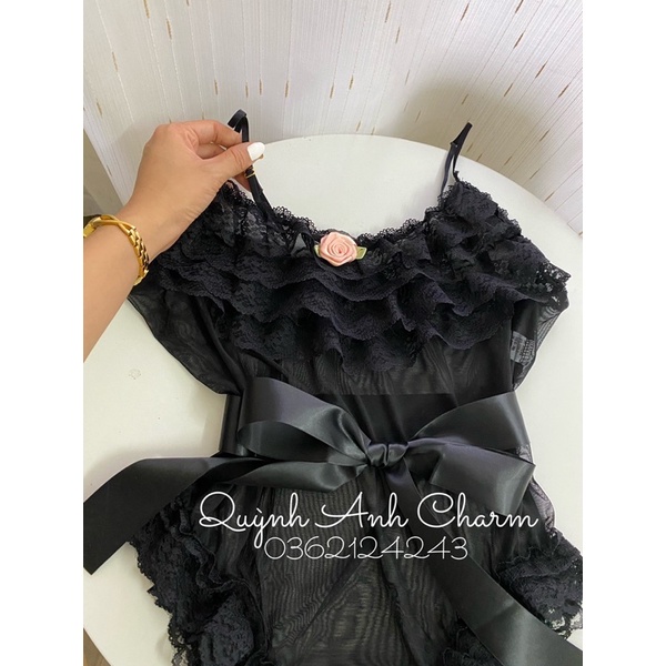 Set num body 2 dây ren sexy cao cấp Set choàng jumsuit mặc nhà gợi cảm quyến rũ Mã SP001