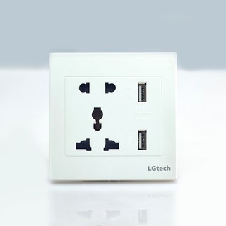 Ổ cắm điện âm tường usb kèm đế âm tường đơn cao cấp LGtech | LG-F21-023 - Hàng Chính Hãng