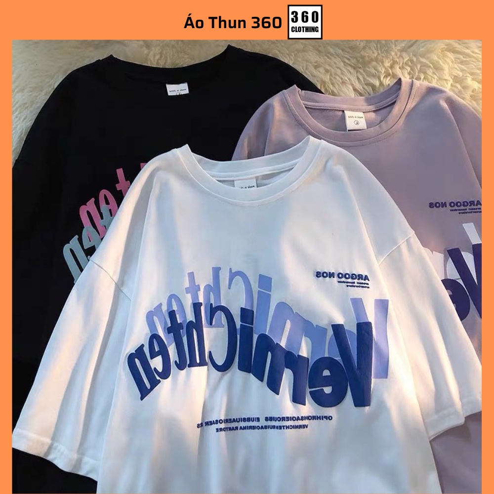 Áo phông form rộng nam nữ VerniChten 3 màu tay lỡ dáng oversize unisex phong cách ulzzang