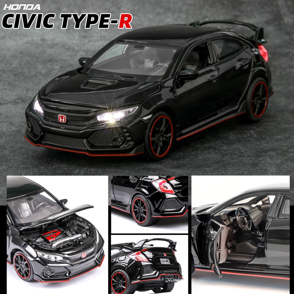 XE MÔ HÌNH HONDA CIVIC R, CHẤT LIỆU KIM LOẠI CHẠY CÓT