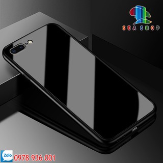 Ốp lưng iPhone 7 Plus - iPhone 8 Plus Viền nhựa dẻo chống sốc - Mặt lưng bằng kính cường lực
