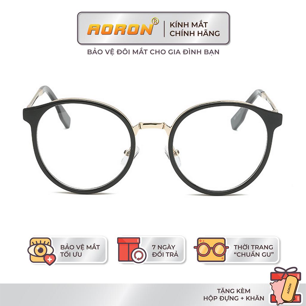 Gọng Kính Cận Nam Nữ Thời Trang Kết Hợp Tròng Kính Tròn Cá Tính AK032-AORON