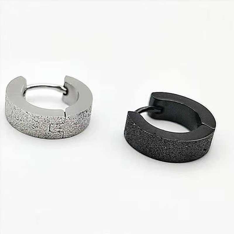 1 chiếc - khuyên cài dày loại nhám 2 màu không rỉ