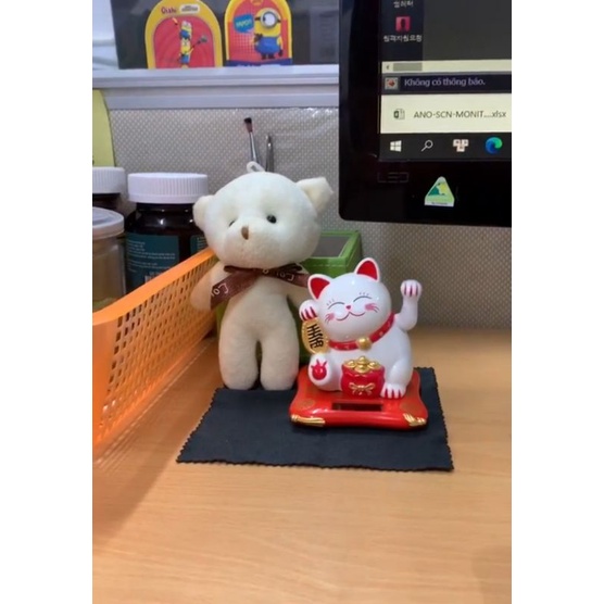 Mèo Thần Tài Vẫy Tay,mèo may mắn maneki neko Năng Lượng Mặt Trời May Mắn