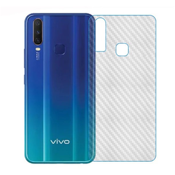 Set 2 Miếng Dán Sợi Carbon Chất Lượng Cao Bảo Vệ Mặt Lưng Điện Thoại Cho Vivo Y11 Y12 Y15 Y17