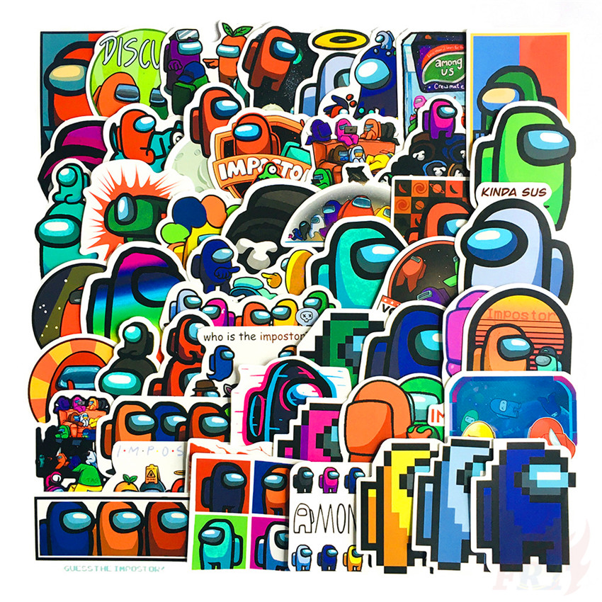 Set 50 hình dán họa tiết trò chơi Among Us - Series 05 chống nước hợp thời trang DIY