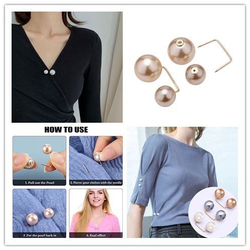 Bộ 3 Ghim Cài Áo Đính Ngọc Trai Giả Trang Trí Đám Cưới