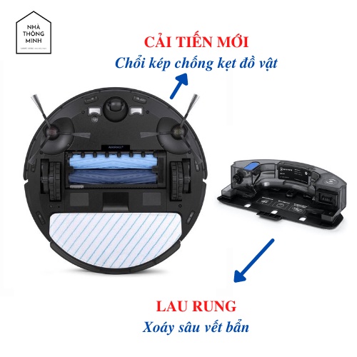 Robot Hút Bụi Lau Nhà Ecovacs DEEBOT T9 AIVI PLUS  - Robot Thông Minh Có Thùng Rác Tự Động,  APP TIẾNG VIỆT