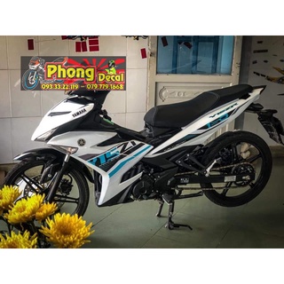 Tem Rời Ex 150 Y15zr Dán Xe Trắng Phối Xanh Da Trời