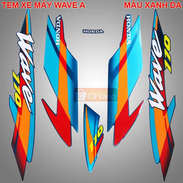 Tem xe máy Wave a 110 LOẠI TỐT, TEM XỊN - màu XANH DA