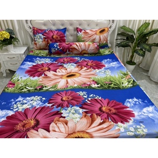 Bộ drap thun hàn quốc mẫu hoa cúc, chất thun mát mịn