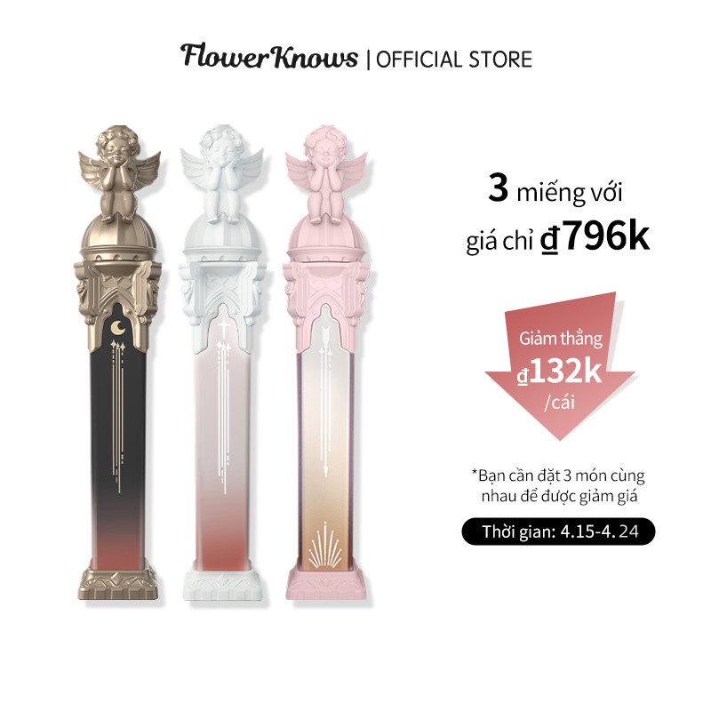 Son môi Flower Knows lâu trôi thiết kế vỏ hình thiên thần nhỏ sang trọng 14 màu sắc tự chọn 4g