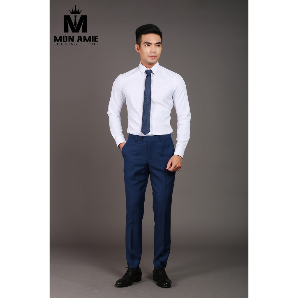 Áo Sơ Mi Trắng Nam Mon Amie Dài Tay Slim Fit - S01.501