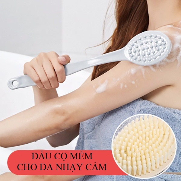 Bàn chải cọ tắm chà lưng massage tẩy tế bào chết body lông mềm cho da nhạy cảm muji nhật bản tặng kèm bông tắm