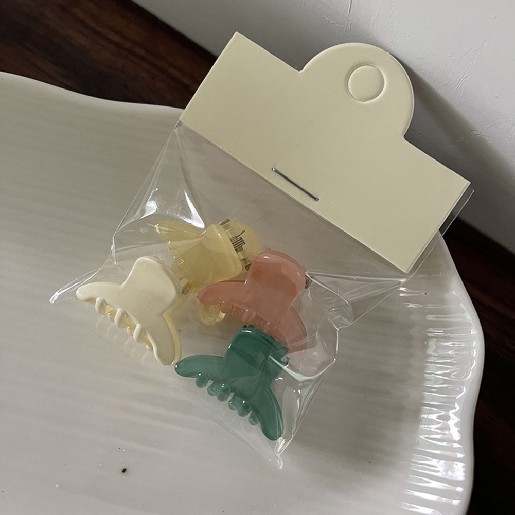 Set 4 Kẹp Tóc Nhựa mini Màu Trơn Dễ Thương
