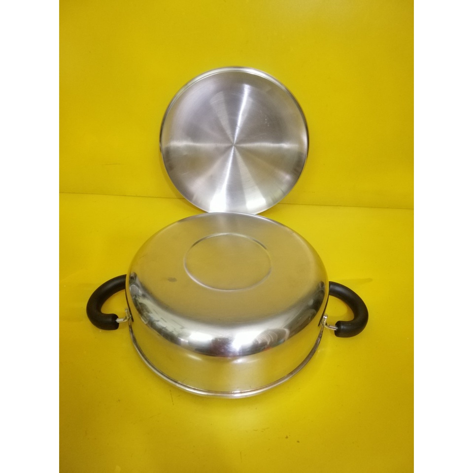 Nồi lẩu (chảo) inox nội địa Nhật, size 24cm, cao 8cm (mã 546), Dùng được bếp từ