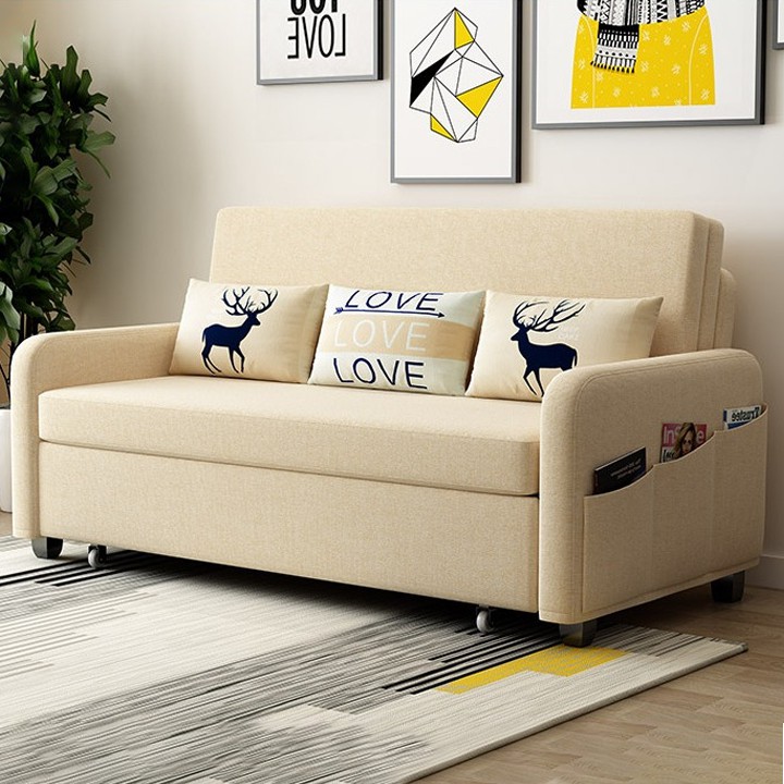 Sofa Giường Đa Năng 2 In 1 Chất Lượng Cao SB267 Tặng Kèm 3 Gối , có ngăn chứa đồ