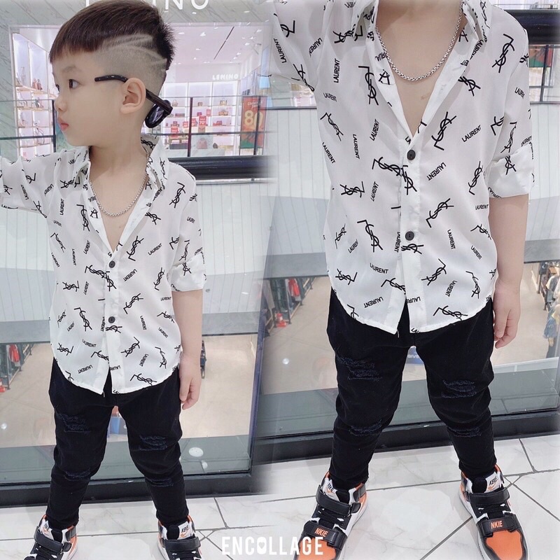 Áo sơ mi lụa dài tay cho bé hàng đẹp