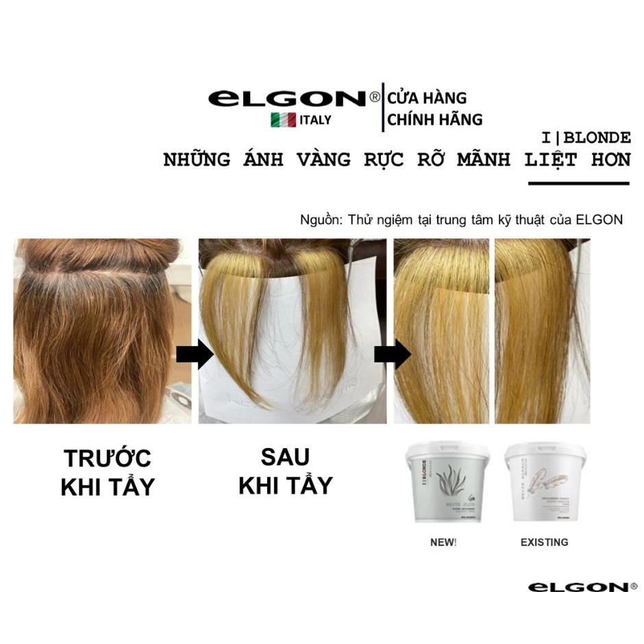 Bột tẩy siêu tím khử LÊN TRẮNG tới 7 cấp độ ELGON I|BLONDE Decolor Ultra Violet 500GR