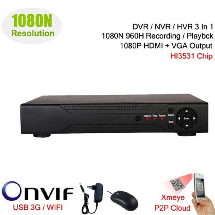 ĐẦU GHI CAMERA 5 Trong 1 AHD,TVI,CVI,XVI, HDR,HVR- IP 8 KÊNH chống sét ...