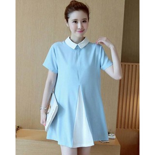 thỏ mommy đầm bàu xanh phối trắng