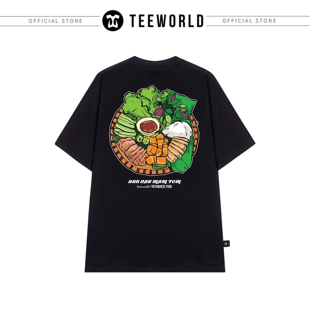 Áo thun đồ ăn Việt Nam - áo thun Teeworld TW x Vietnamese Food - Bún Đậu Mắm Tôm Nam Nữ Trắng Đen Form Rộng Unisex