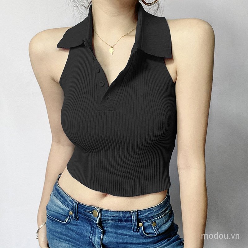Áo lửng cotton hở lưng quyến rũ thời trang dành cho nữ