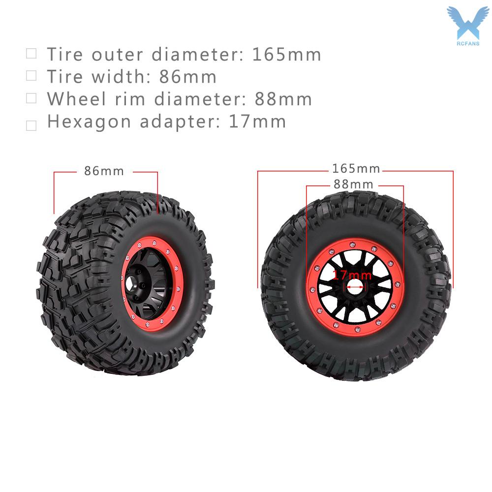 Rs Set 2 Bánh Xe Thay Thế Austar 165mm 3.8 Inch Chuyên Dụng Cho Xe Điều Khiển Hsp Hpi Traxxas Rc 1 / 8 Crawler