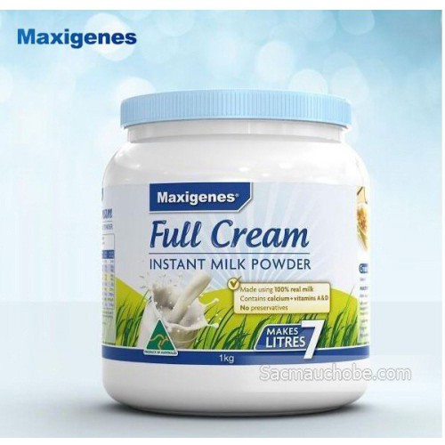 Sữa Maxigenes full cream Úc 1kg