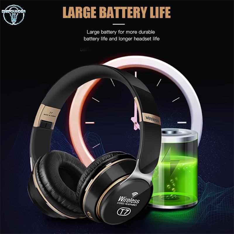 Tai nghe bluetooth không dây 3d Dg T7 hỗ trợ thẻ nhớ TF 3.5mm tùy chọn màu sắc