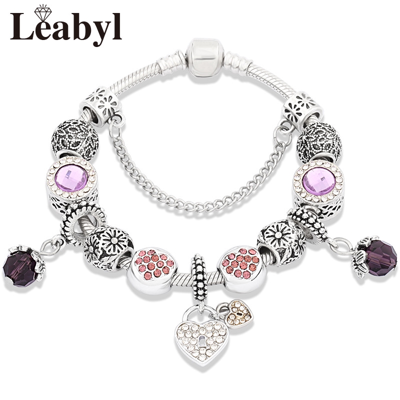 Vòng Tay Chuỗi Hạt Pha Lê Tím P10957
