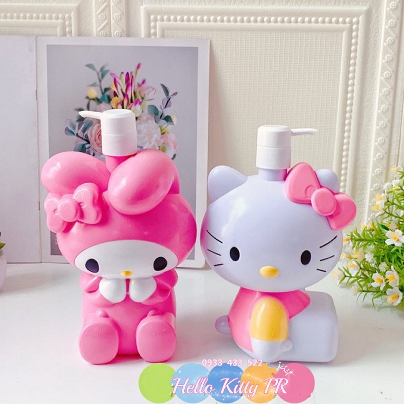 Bình chiết dầu gội, sữa tắm 750ml - 1000ml Hello Kitty Melody