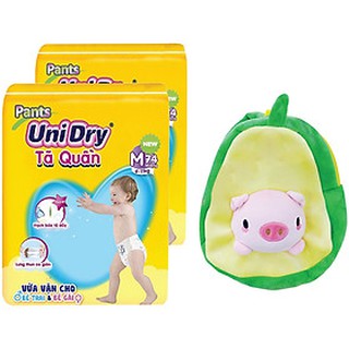 Combo 2 tã quần unidry ultra jumbo m74 - tặng 01 balo trái bơ mặt heo
