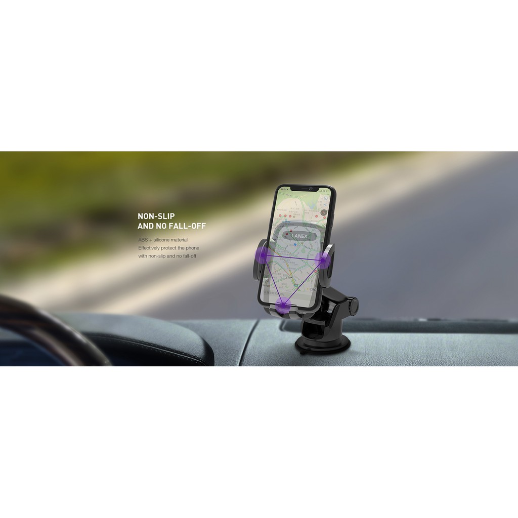 Giá đỡ điện thoại Lanex LHO-C04 trên xe hơi, sử dụng đa năng tiện dụng, tương thích các thiết bị 4-6.5 inch | BigBuy360 - bigbuy360.vn