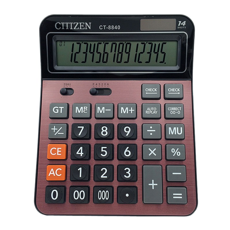 Gtttzen Ct-8840 Solar Battery Multi-Function Office Calculator