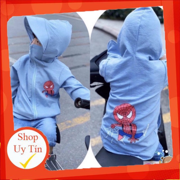 Áo nắng cho bé in hình siêu nhân nhện siêu hót 2022 áo nắng dành cho trẻ em chất liệu thoáng mát tránh nắng tránh tia uv