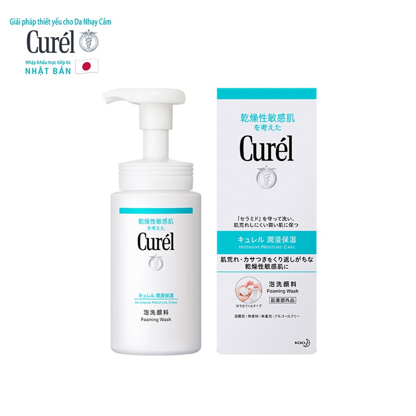 [Mã FMCGMALL -8% đơn 250K] Sữa Rửa Mặt Dạng Bọt Cấp Ẩm Chuyên Sâu Curel Intensive Moisture Care Foaming Wash 150ml | BigBuy360 - bigbuy360.vn