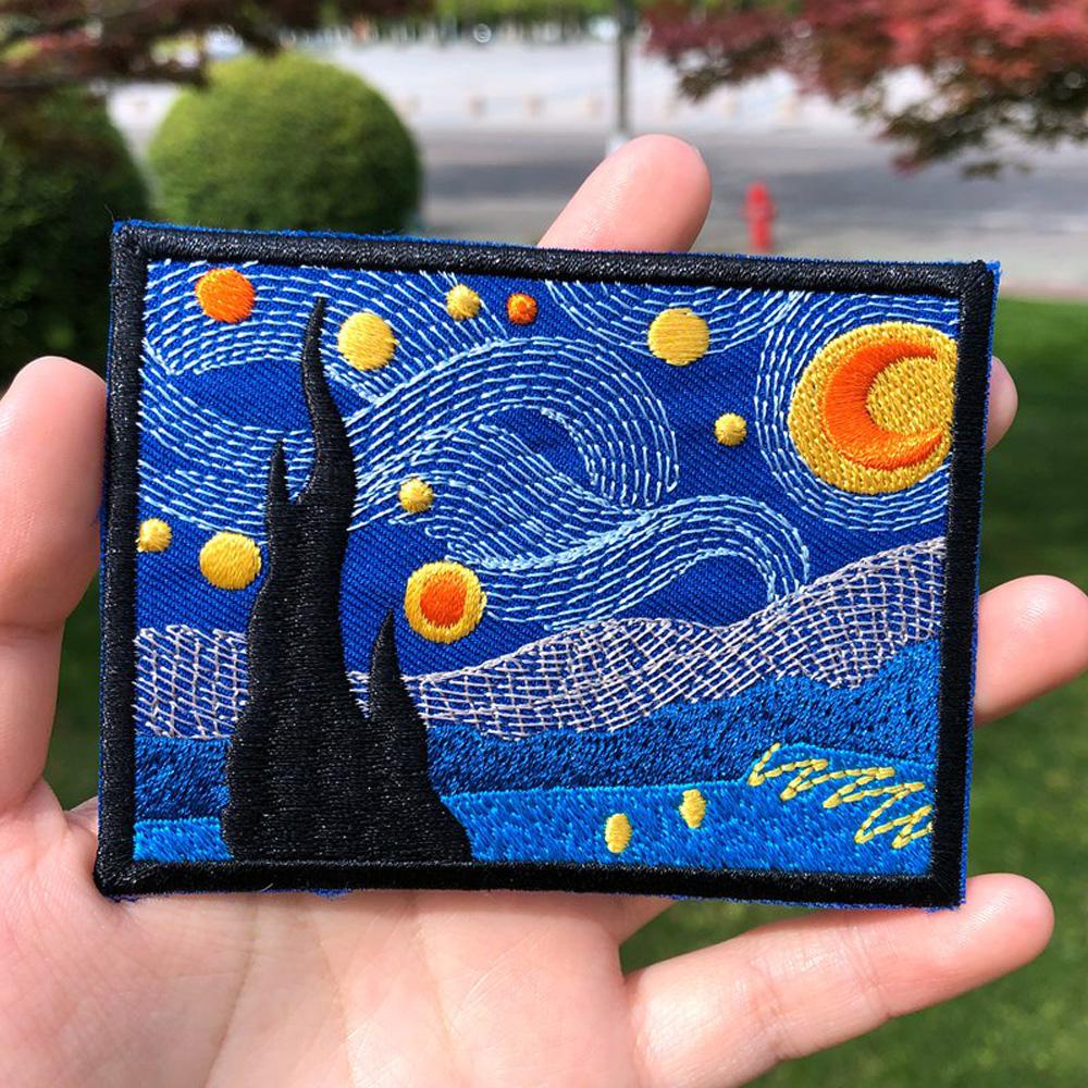 CLEOES Miếng Dán Ủi Quần Áo Hình Tranh Van Gogh