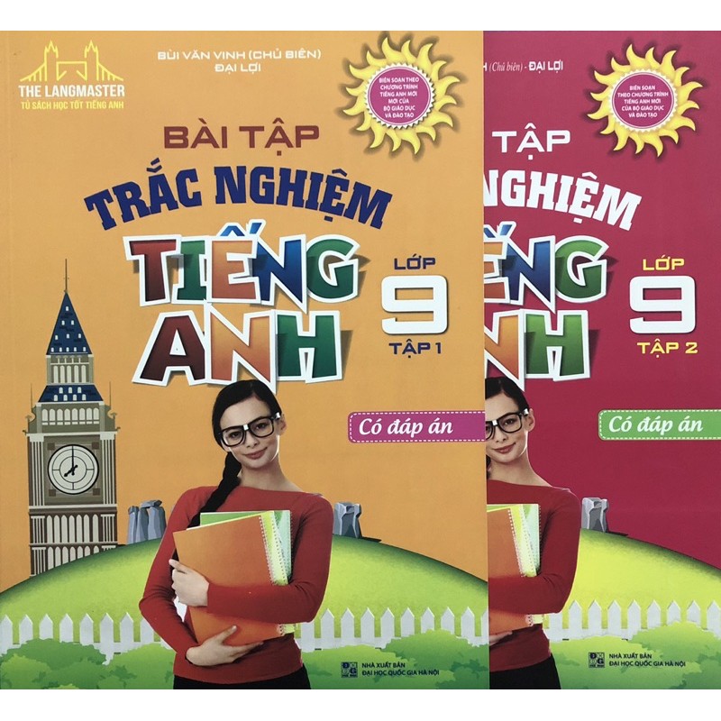 Sách - Bài tập trắc nghiệm tiếng anh lớp 9 (Combo 2 tập)