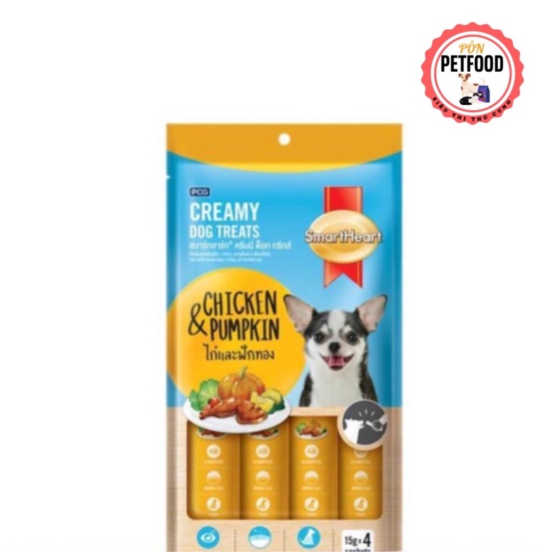 BÁNH THƯỞNG DẠNG KEM SMARTHEART HƯƠNG VỊ GÀ VÀ BÍ NGÔ