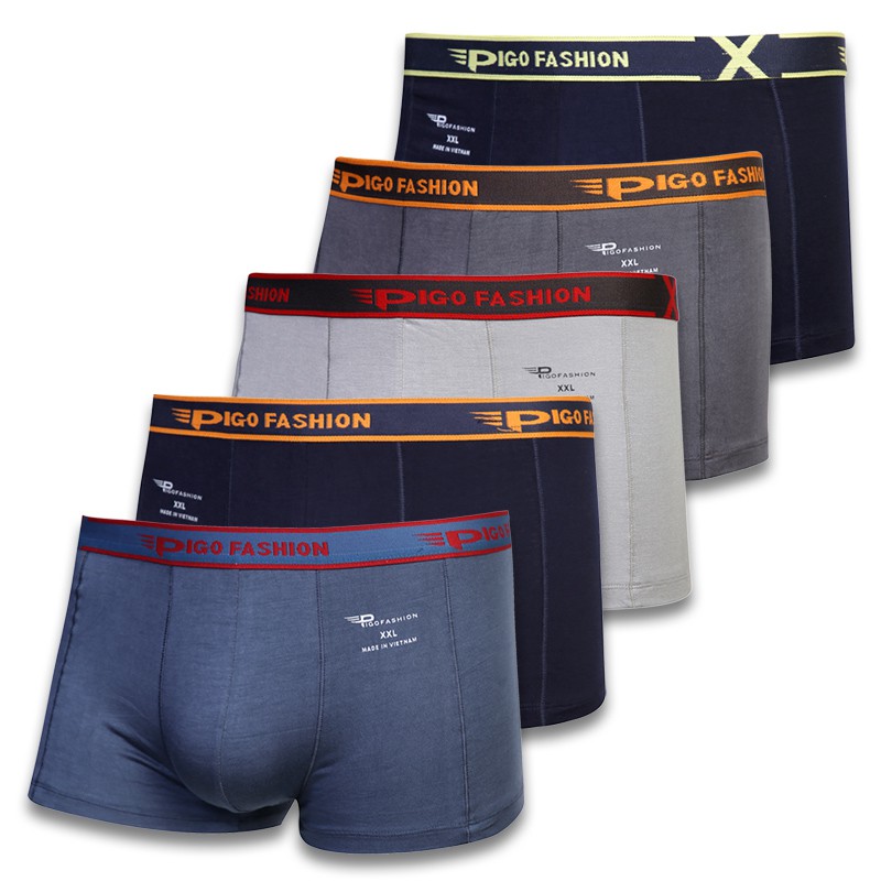 [Mã LTBAUAB19 giảm 7% đơn 99K] Combo 5 quần lót boxer nam cotton cao cấp Pigofashion QLPG03 nhiều màu