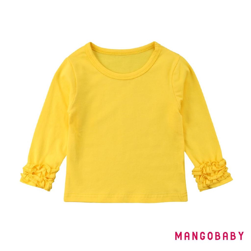 Áo kiểu tay dài chất Cotton thiết kế đáng yêu cho bé gái