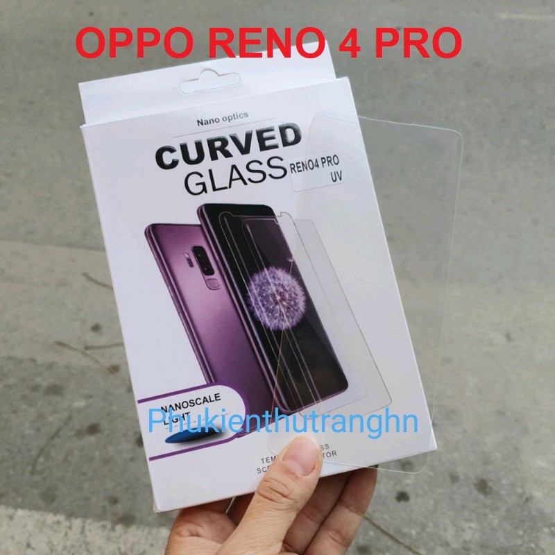 Reno 4 Pro - Kính Cường lực UV cho Oppo Reno 4 Pro Full màn hình trong suốt - phukienthutranghn