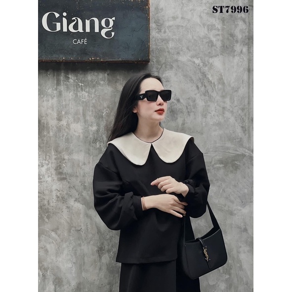 Set Đồ Nữ Áo Dài Tay Cổ Sen Phối Be Nơ Lưng Mix Chân Váy Midi Dài - 23rd.September