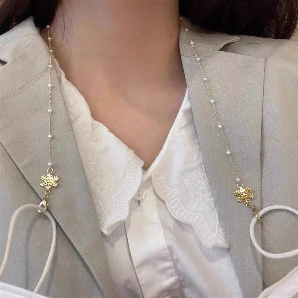 Dây đeo khẩu trang mắt kính hình hoa tuyết đơn giản thời trang