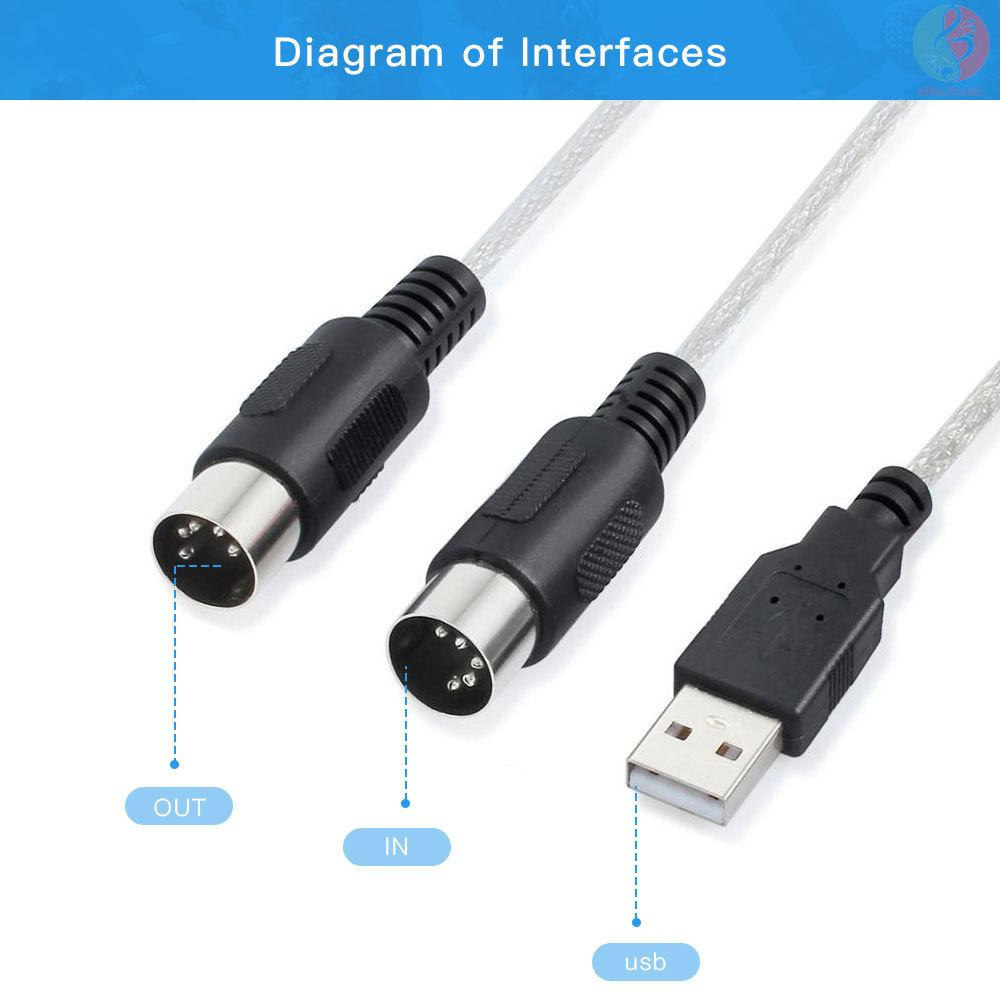 Dây Cáp Chuyển Đổi Âm Thanh Từ Pc Sang Usb Midi Chuyên Nghiệp